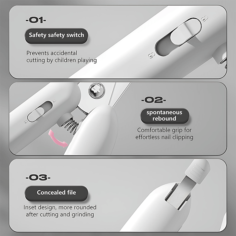 Professional Lighted Anti-Cut Pet Nail Clipper
