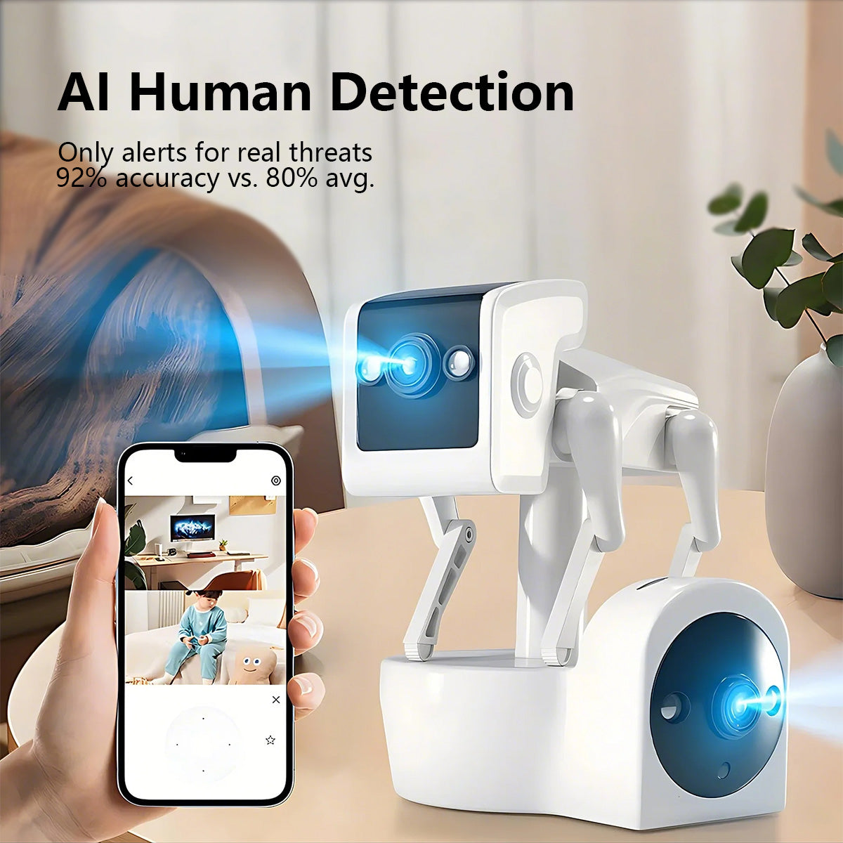 Robot Dog Design Pet Camera | Dual Lens & Free Cloud Storage