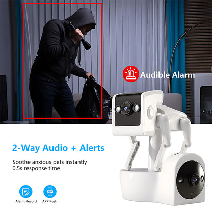 Robot Dog Design Pet Camera | Dual Lens & Free Cloud Storage