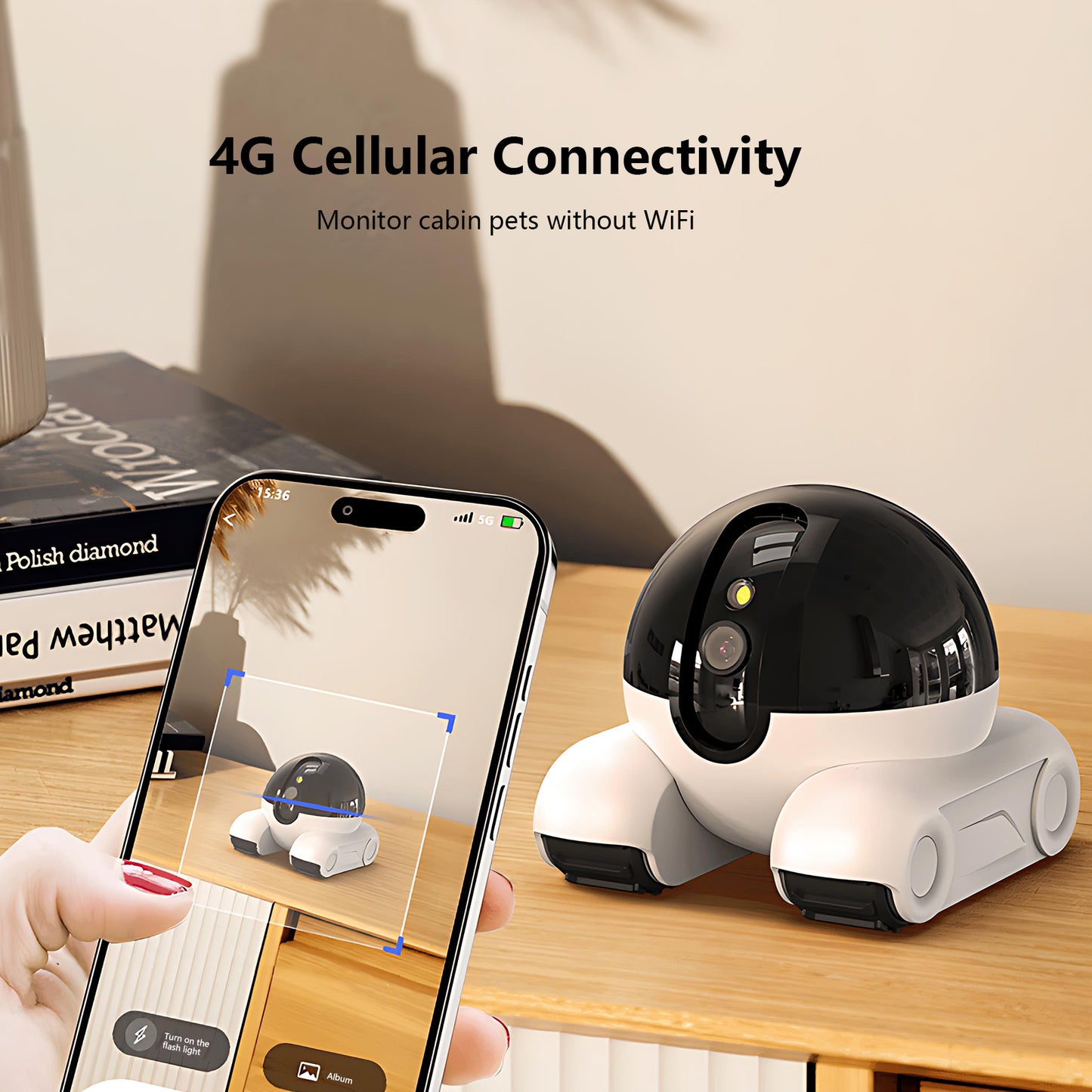 Remote Control Car Design Pet Camera | Movable & 7-Day Battery