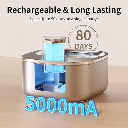 Stainless Steel Cat Water Fountain | 108oz/3.2L & Automatic